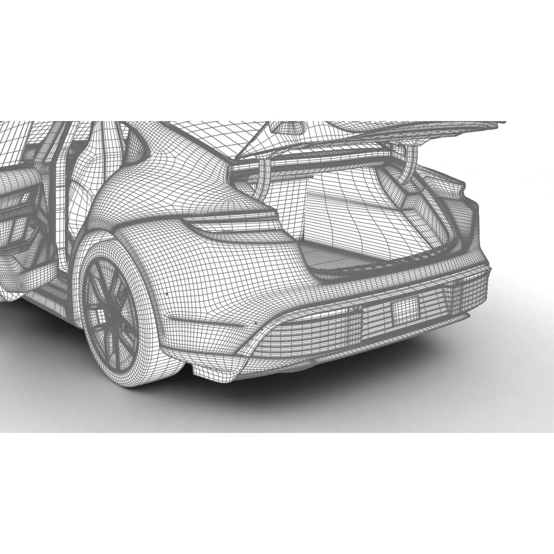 Porsche Taycan 4 Black Edition 2026 3D Model – High Poly Rigged Asset, FBX - View 32