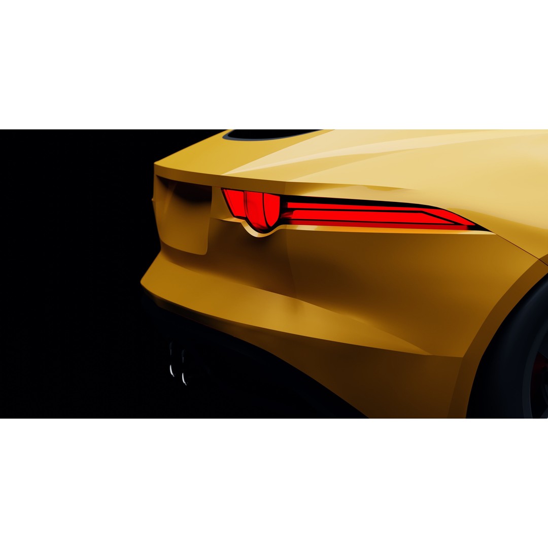 Jaguar F-Type Coupe 3D Model – Low Poly Game Asset, FBX, OBJ - View 10