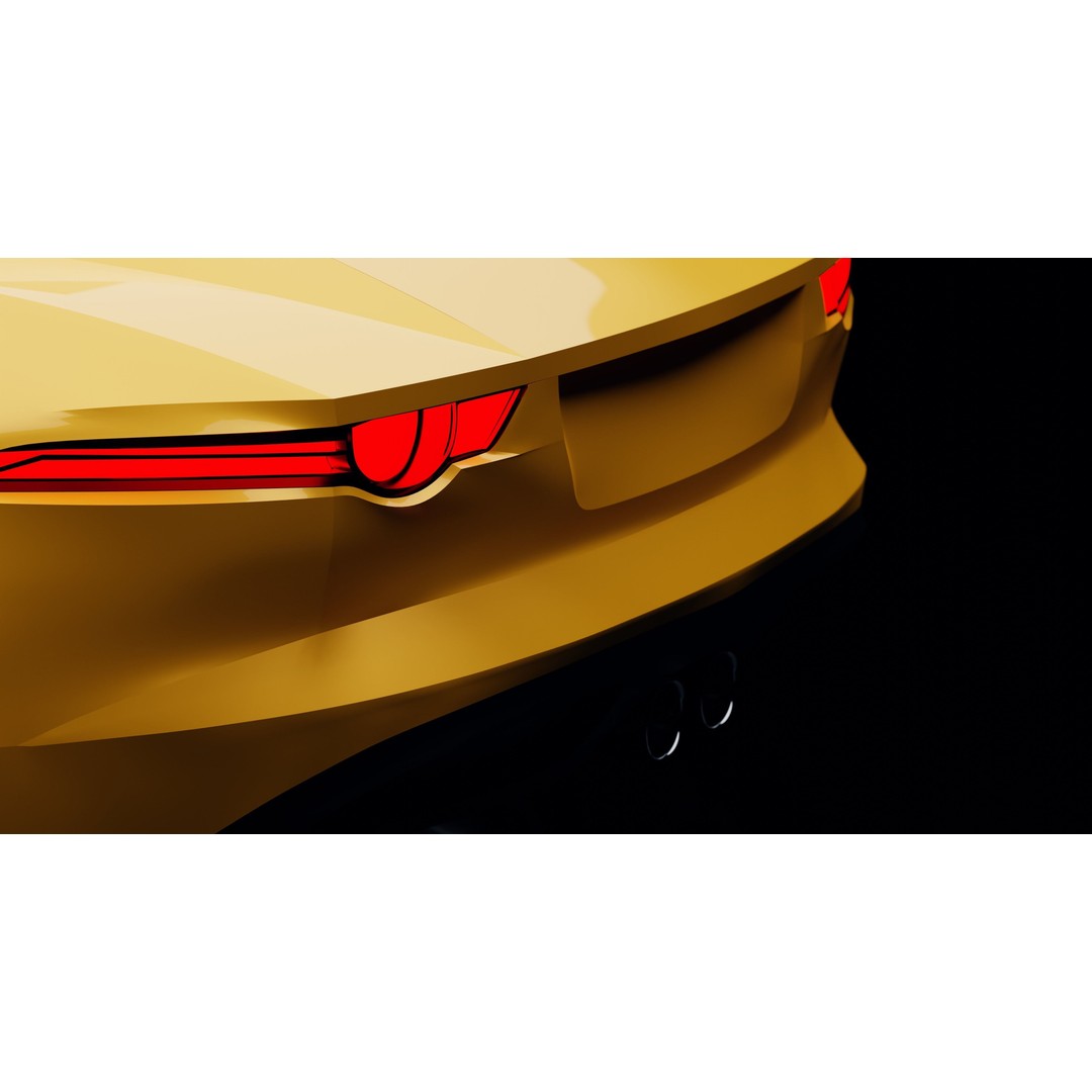 Jaguar F-Type Coupe 3D Model – Low Poly Game Asset, FBX, OBJ - View 11