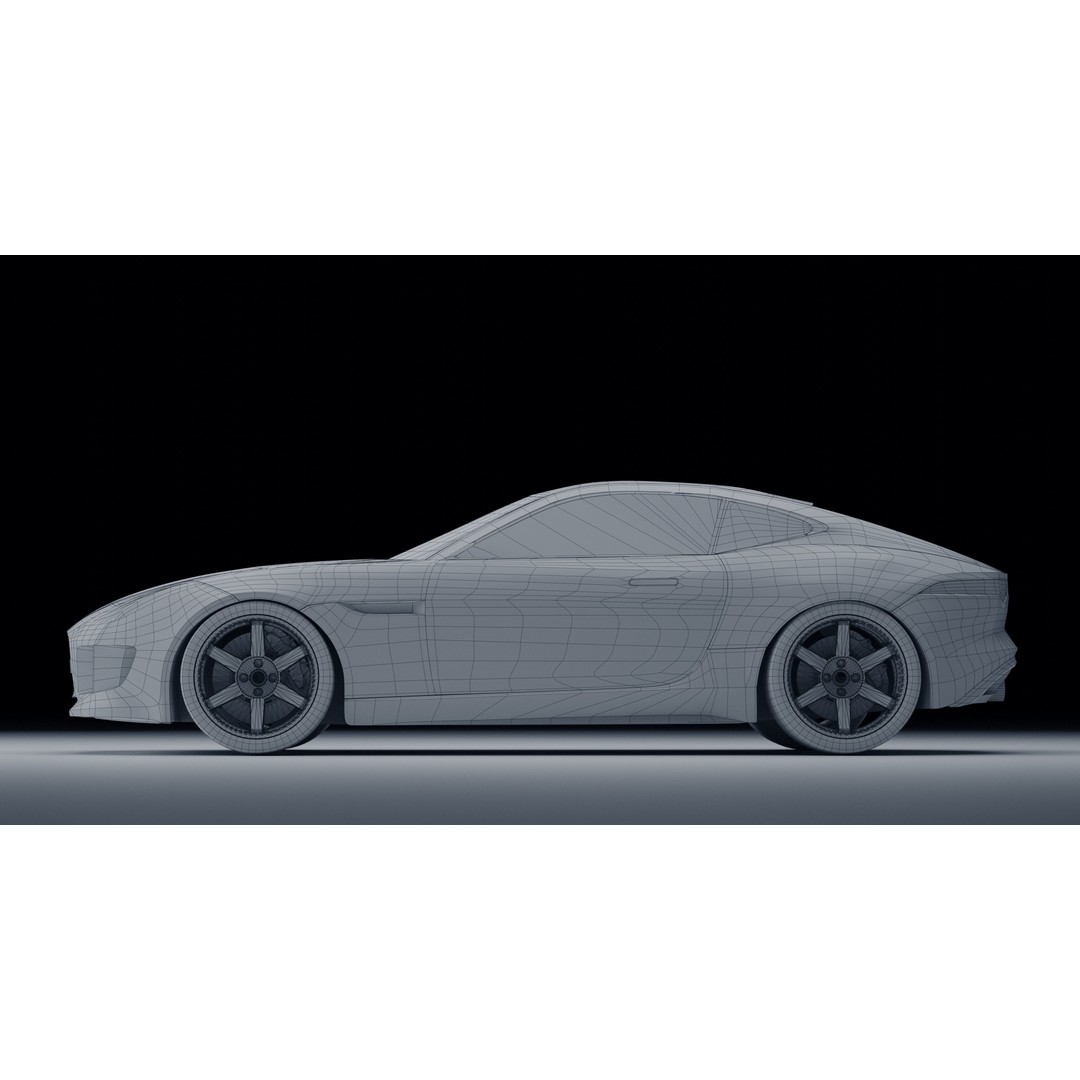 Jaguar F-Type Coupe 3D Model – Low Poly Game Asset, FBX, OBJ - View 15