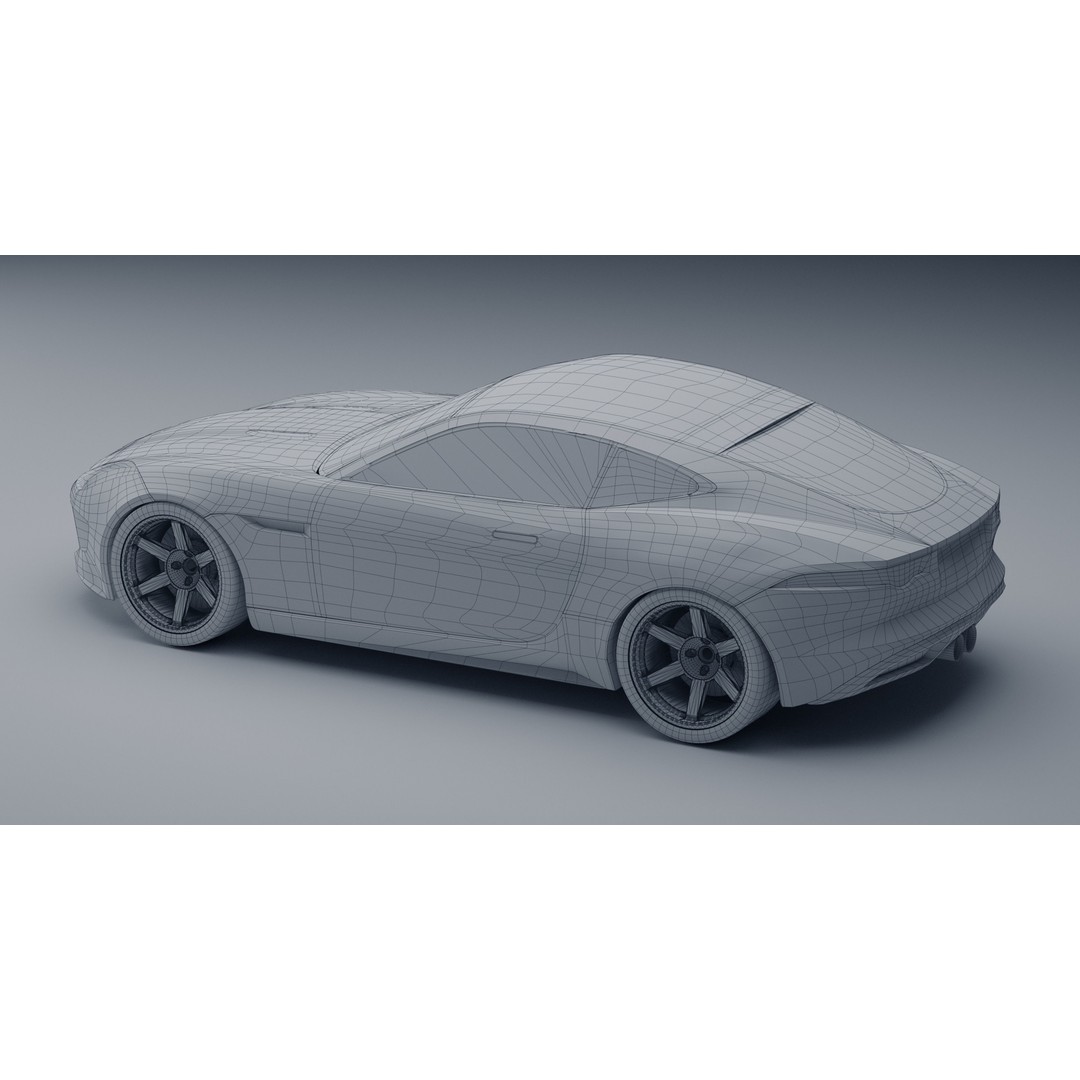 Jaguar F-Type Coupe 3D Model – Low Poly Game Asset, FBX, OBJ - View 16