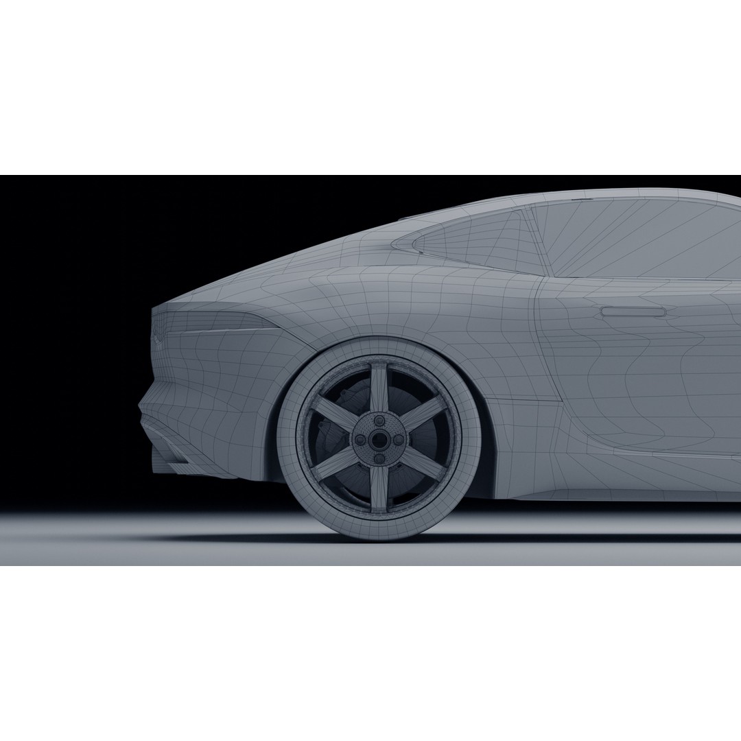 Jaguar F-Type Coupe 3D Model – Low Poly Game Asset, FBX, OBJ - View 18