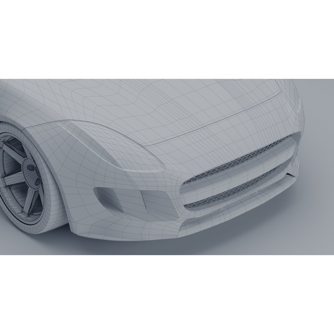 Jaguar F-Type Coupe 3D Model – Low Poly Game Asset, FBX, OBJ - View 19