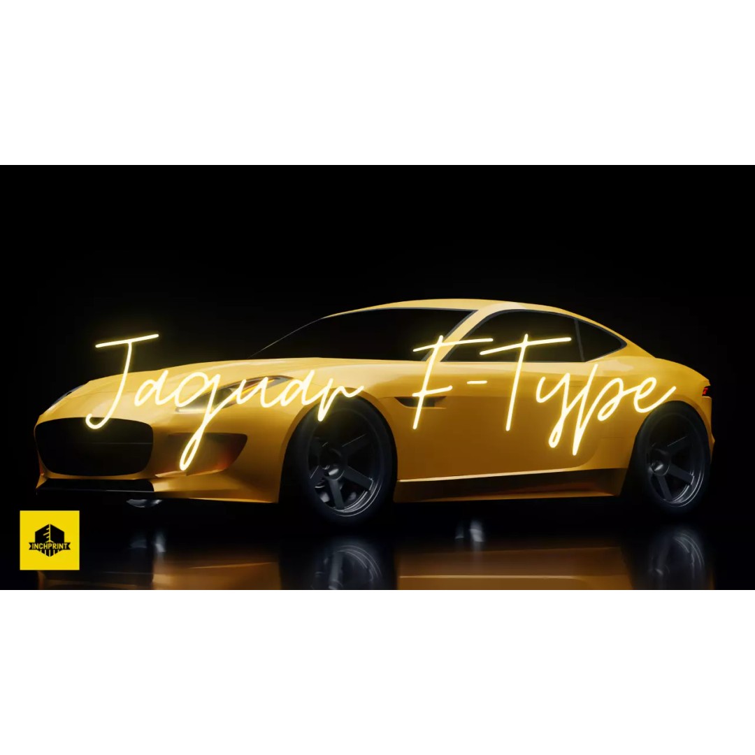 Jaguar F-Type Coupe 3D Model – Low Poly Game Asset, FBX, OBJ - View 2