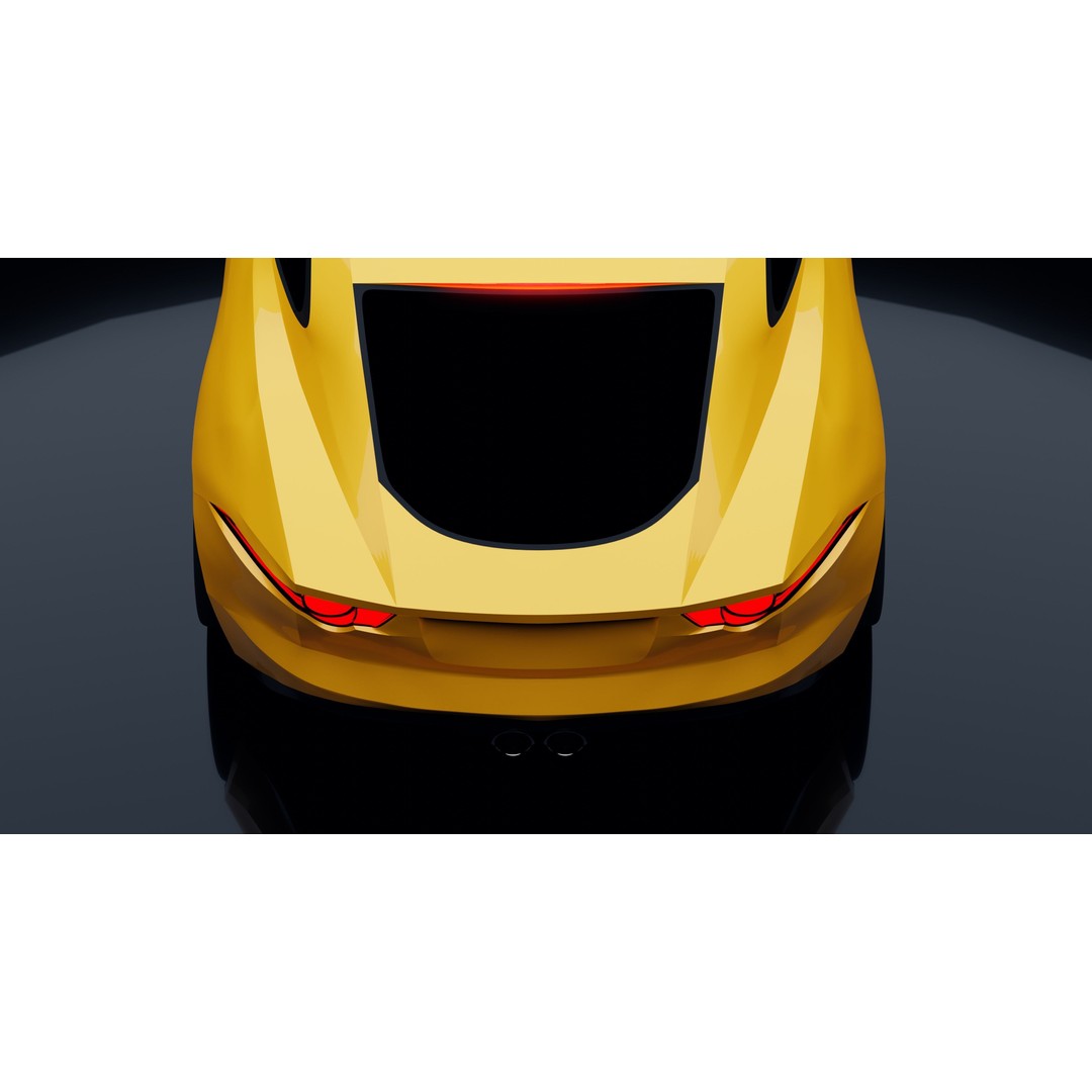 Jaguar F-Type Coupe 3D Model – Low Poly Game Asset, FBX, OBJ - View 7
