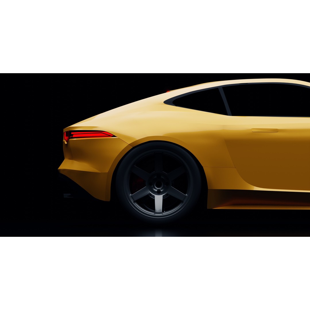 Jaguar F-Type Coupe 3D Model – Low Poly Game Asset, FBX, OBJ - View 8