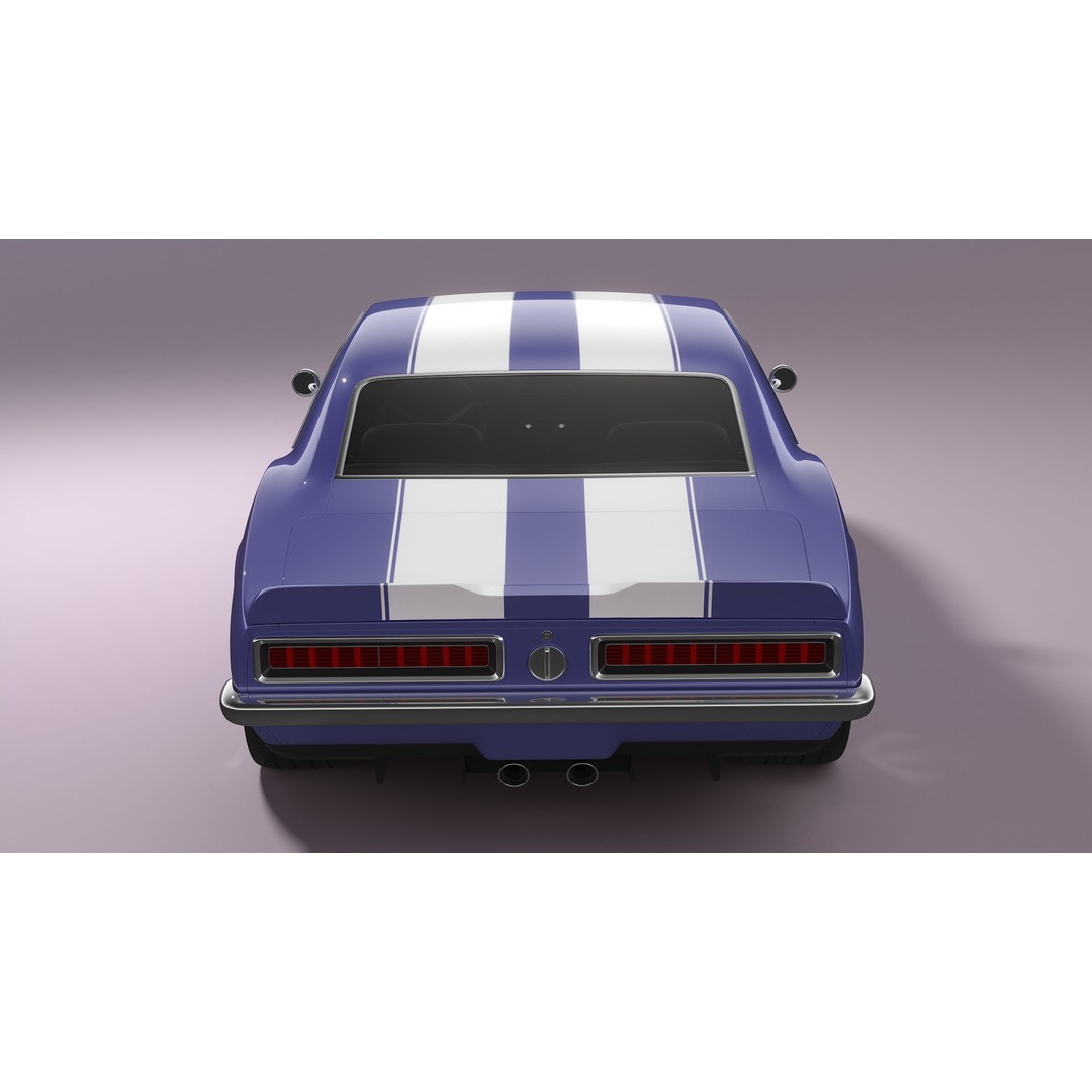 Generic Muscle Car 3D Model – Classic Coupe with PBR Textures, FBX, Blender - View 12