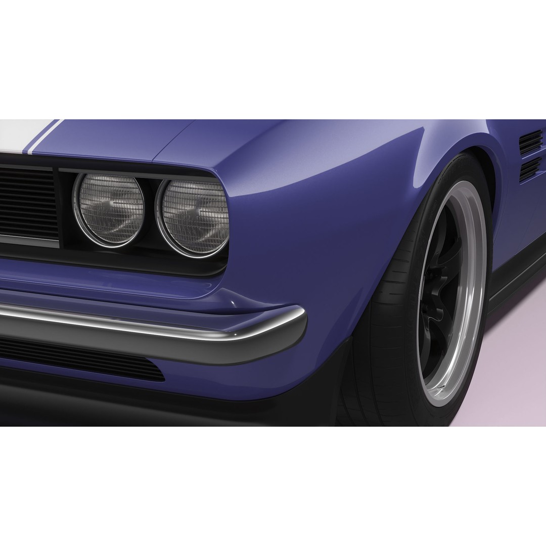 Generic Muscle Car 3D Model – Classic Coupe with PBR Textures, FBX, Blender - View 13