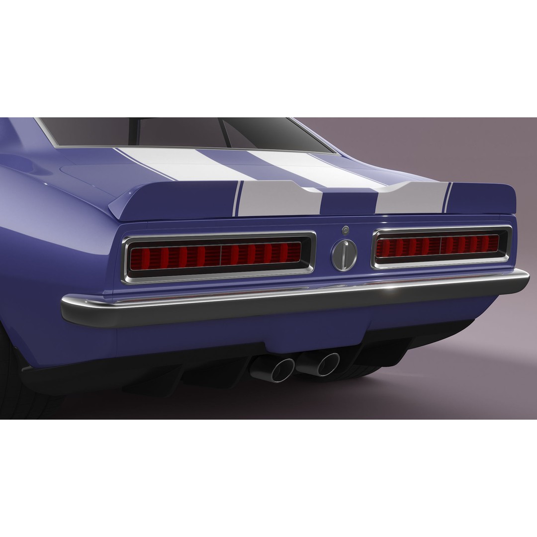 Generic Muscle Car 3D Model – Classic Coupe with PBR Textures, FBX, Blender - View 14