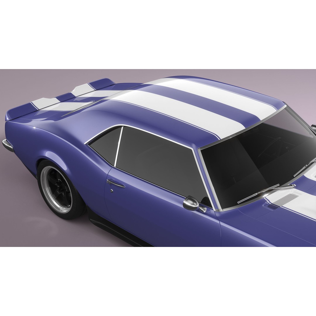 Generic Muscle Car 3D Model – Classic Coupe with PBR Textures, FBX, Blender - View 16