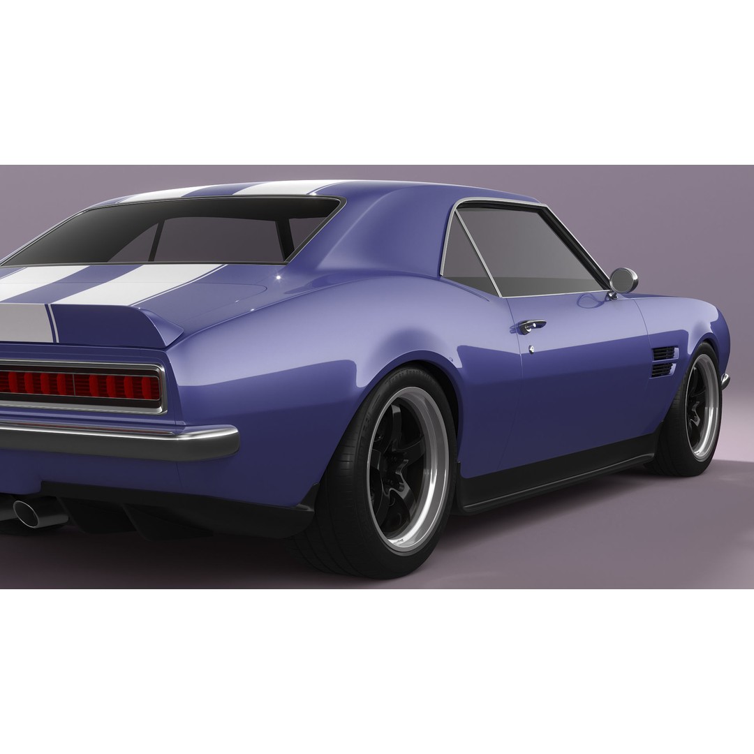Generic Muscle Car 3D Model – Classic Coupe with PBR Textures, FBX, Blender - View 18