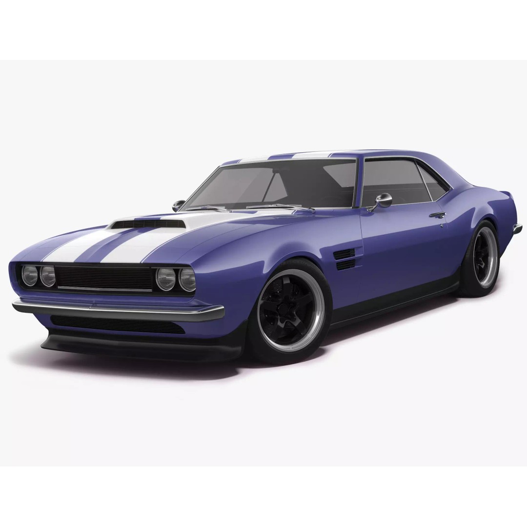 Generic Muscle Car 3D Model – Classic Coupe with PBR Textures, FBX, Blender - View 2