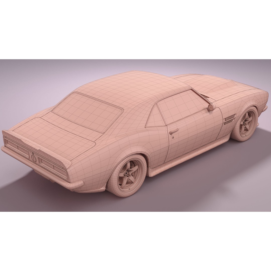 Generic Muscle Car 3D Model – Classic Coupe with PBR Textures, FBX, Blender - View 20