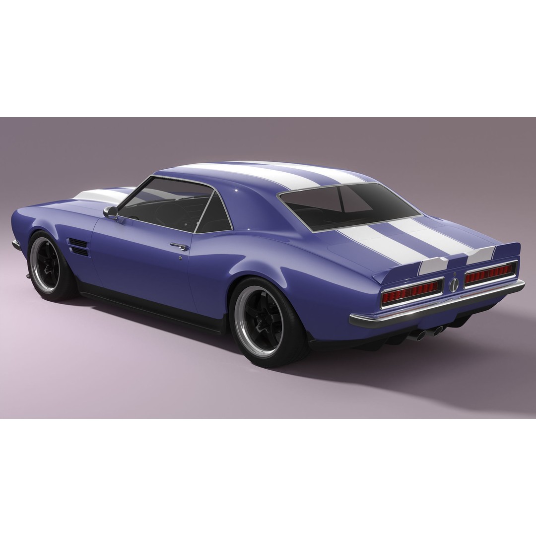 Generic Muscle Car 3D Model – Classic Coupe with PBR Textures, FBX, Blender - View 5