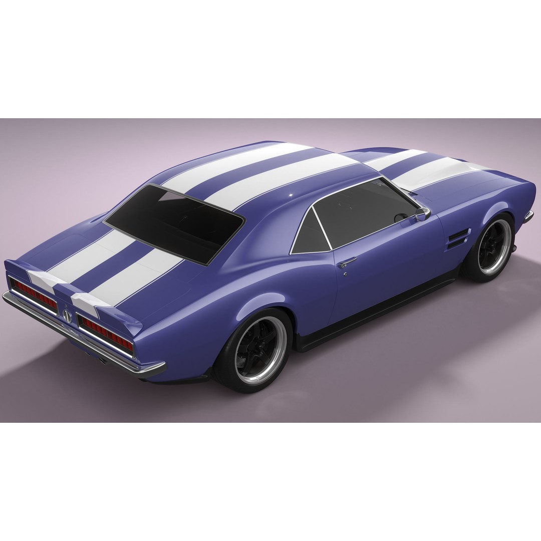 Generic Muscle Car 3D Model – Classic Coupe with PBR Textures, FBX, Blender - View 6