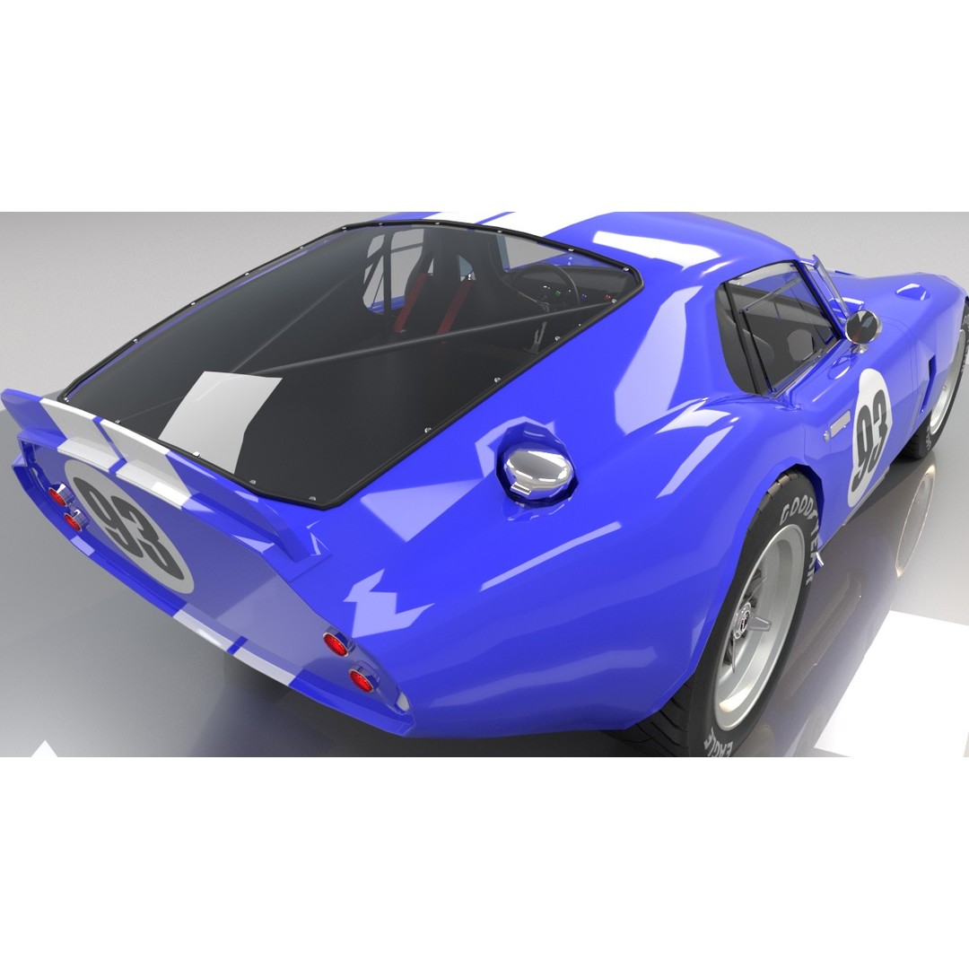 AC Cobra Daytona 3D Model – Low Poly Racing Car, FBX, OBJ - View 11