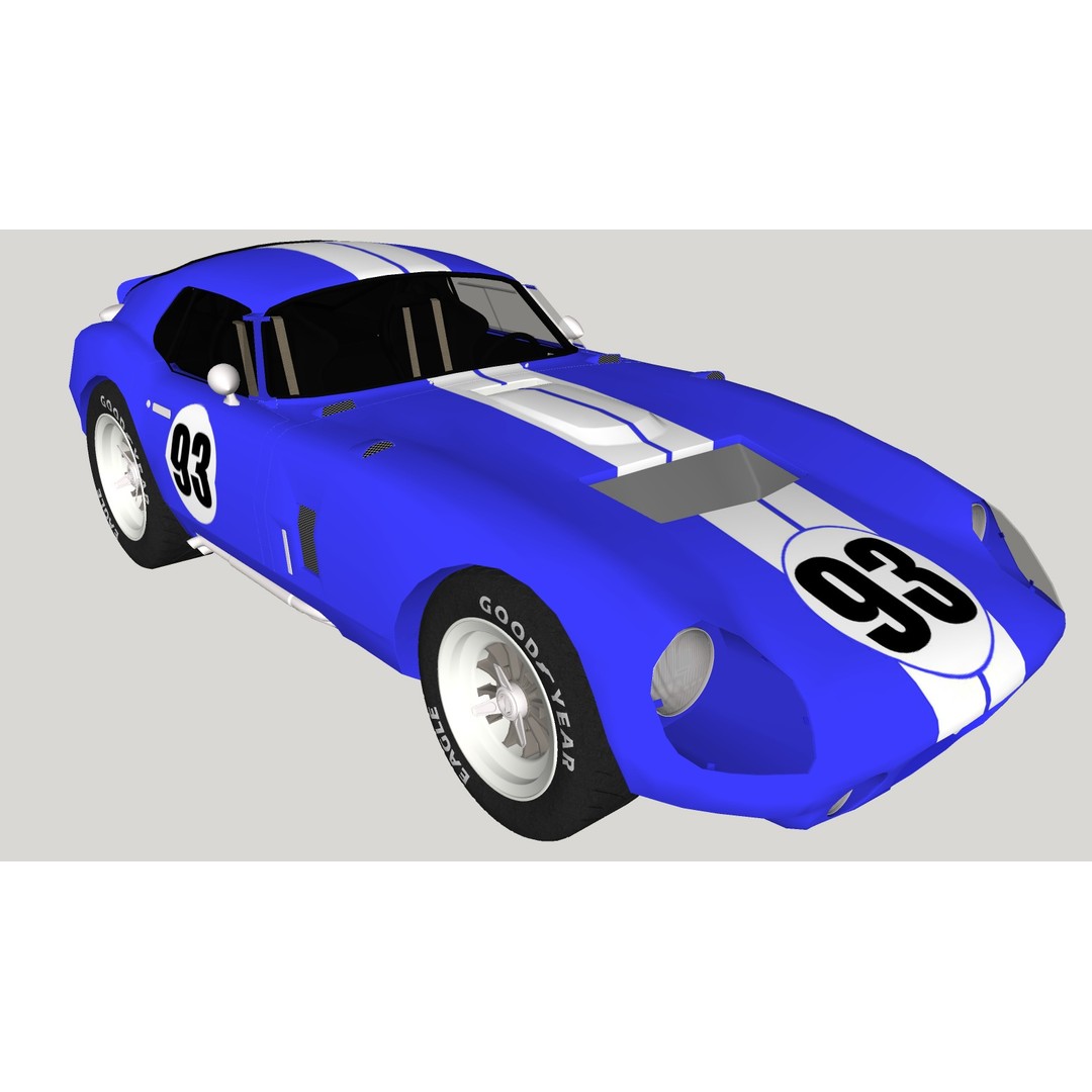 AC Cobra Daytona 3D Model – Low Poly Racing Car, FBX, OBJ - View 14