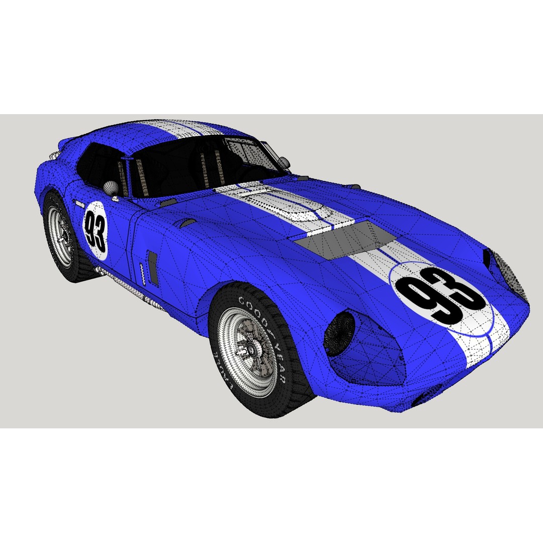 AC Cobra Daytona 3D Model – Low Poly Racing Car, FBX, OBJ - View 16