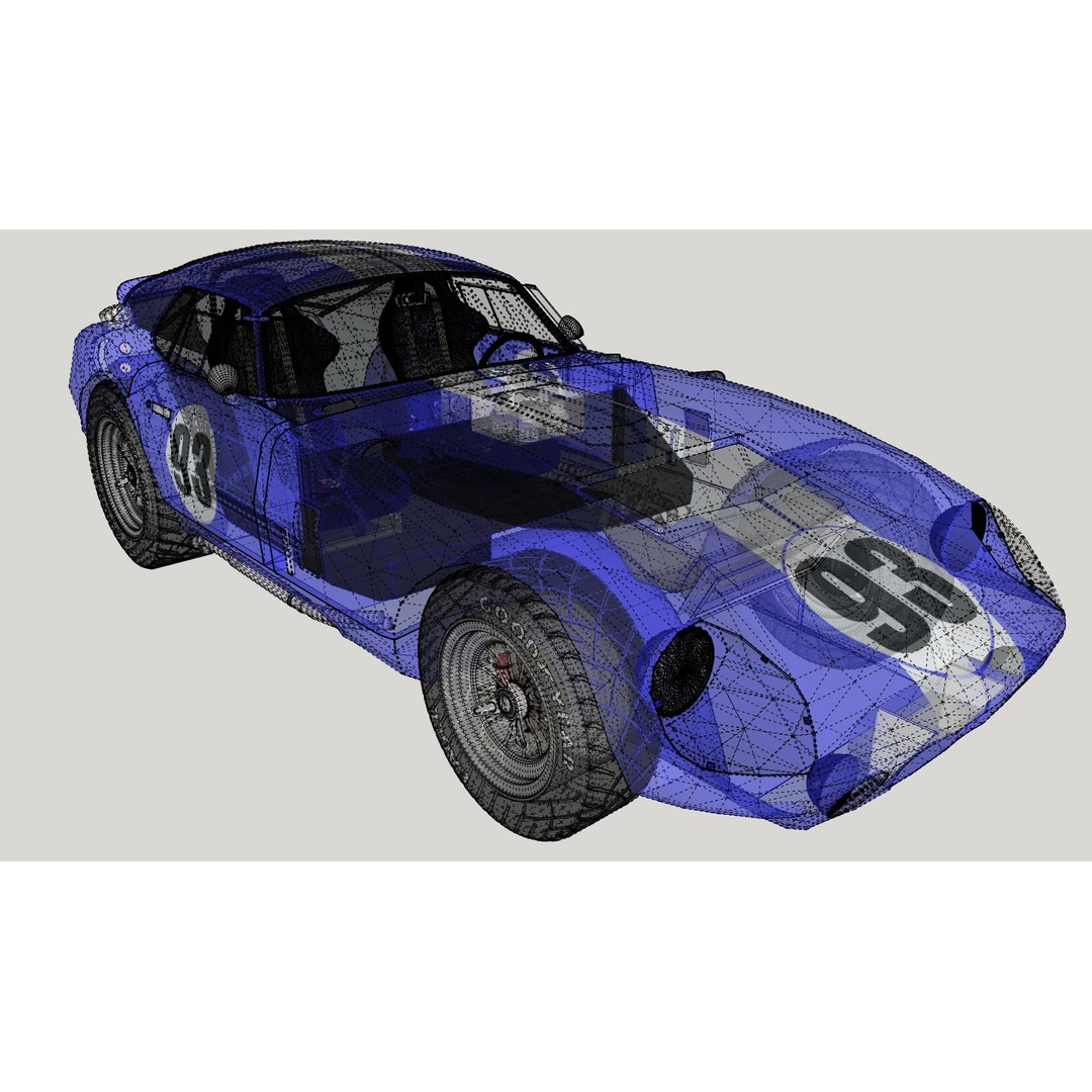 AC Cobra Daytona 3D Model – Low Poly Racing Car, FBX, OBJ - View 18