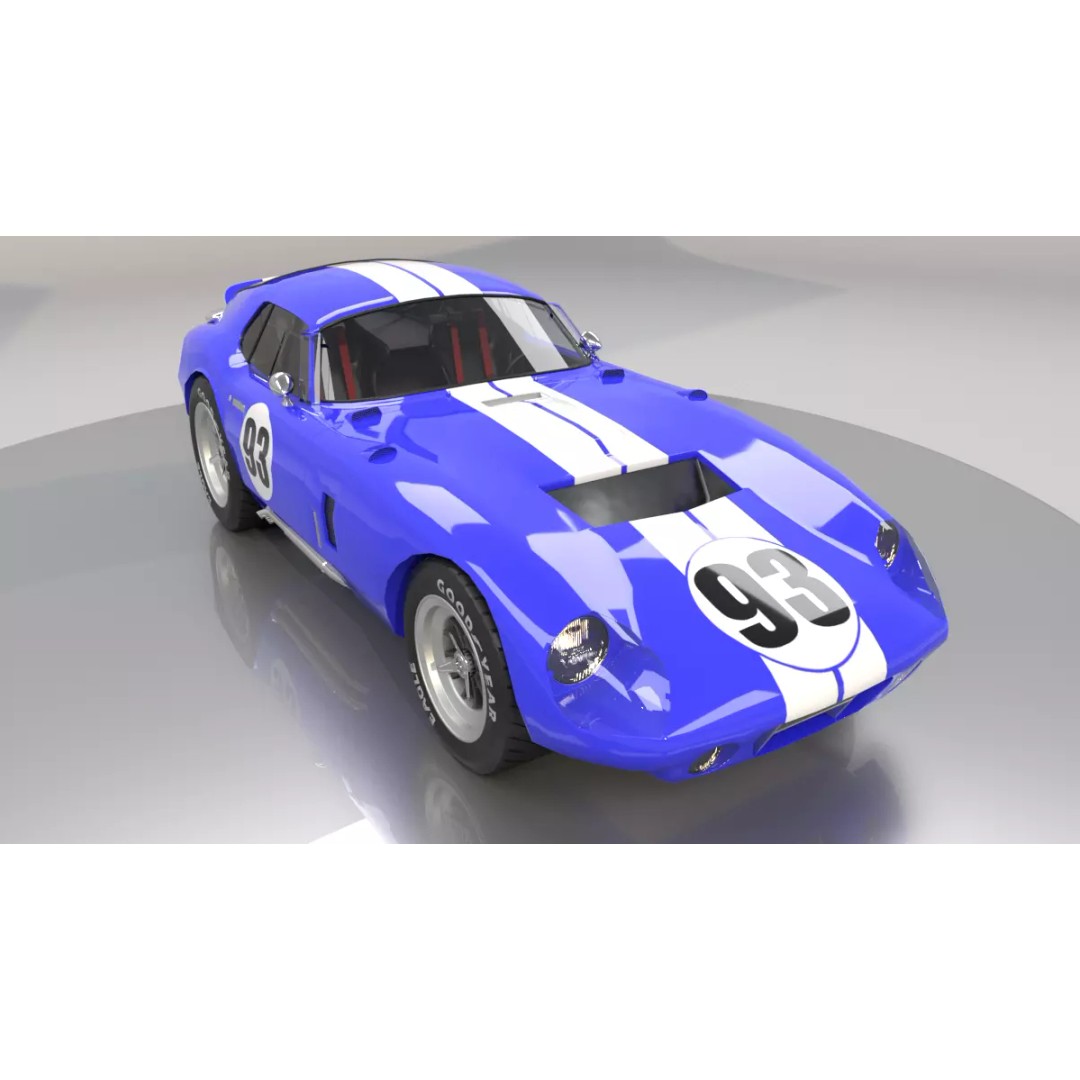 AC Cobra Daytona 3D Model – Low Poly Racing Car, FBX, OBJ - View 2