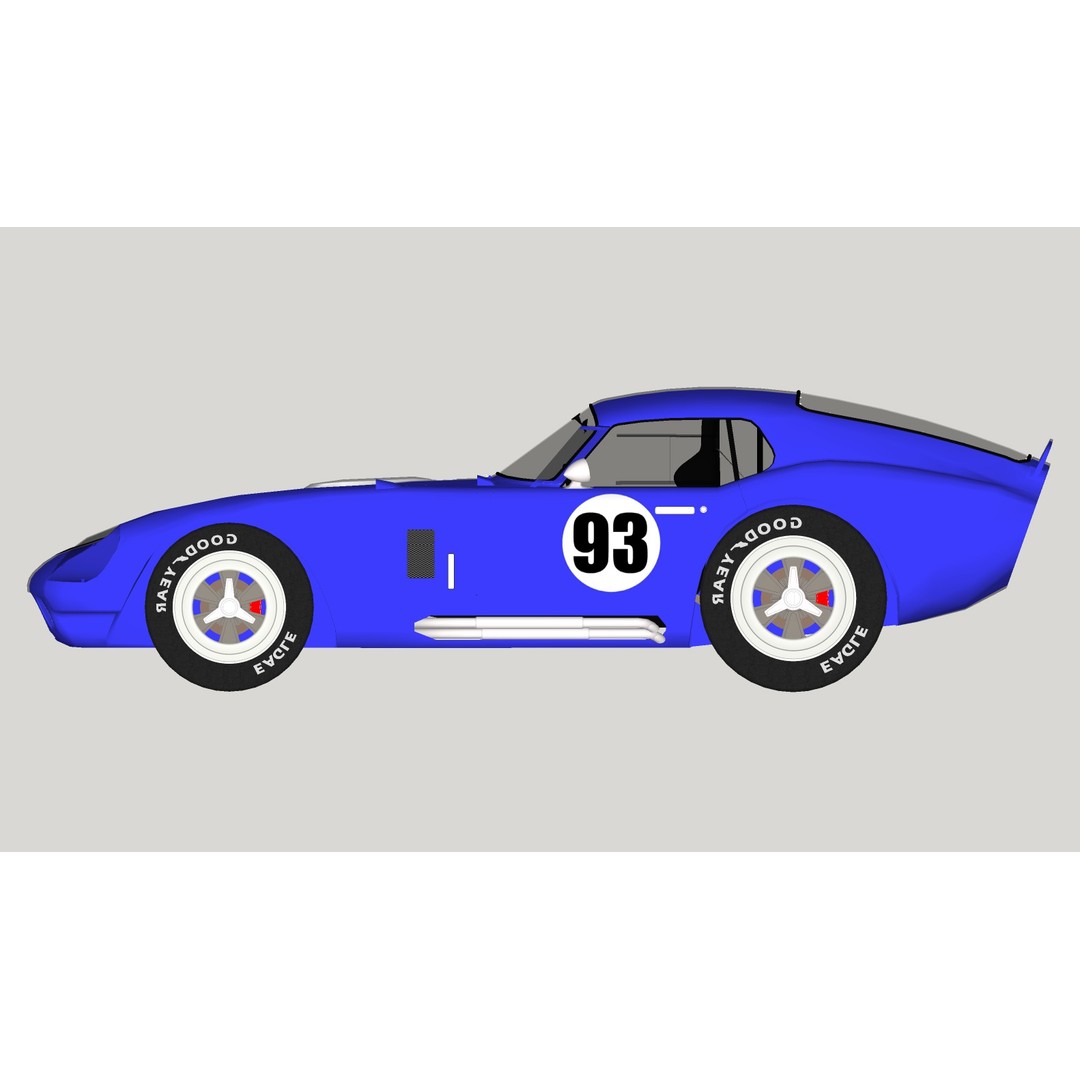 AC Cobra Daytona 3D Model – Low Poly Racing Car, FBX, OBJ - View 24