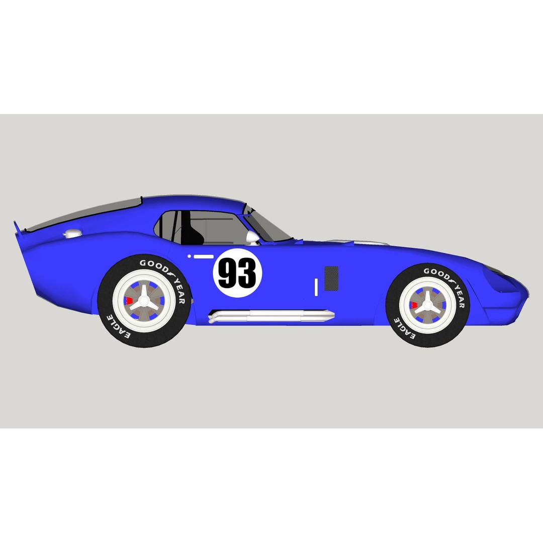 AC Cobra Daytona 3D Model – Low Poly Racing Car, FBX, OBJ - View 25