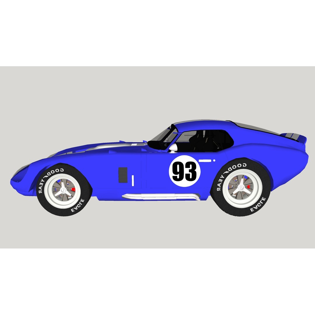 AC Cobra Daytona 3D Model – Low Poly Racing Car, FBX, OBJ - View 29