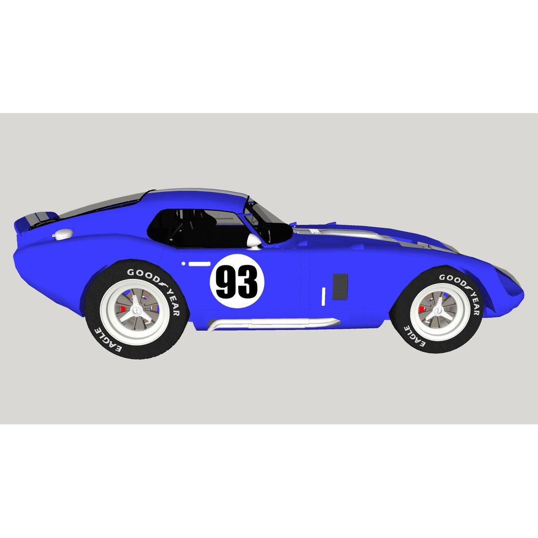 AC Cobra Daytona 3D Model – Low Poly Racing Car, FBX, OBJ - View 30