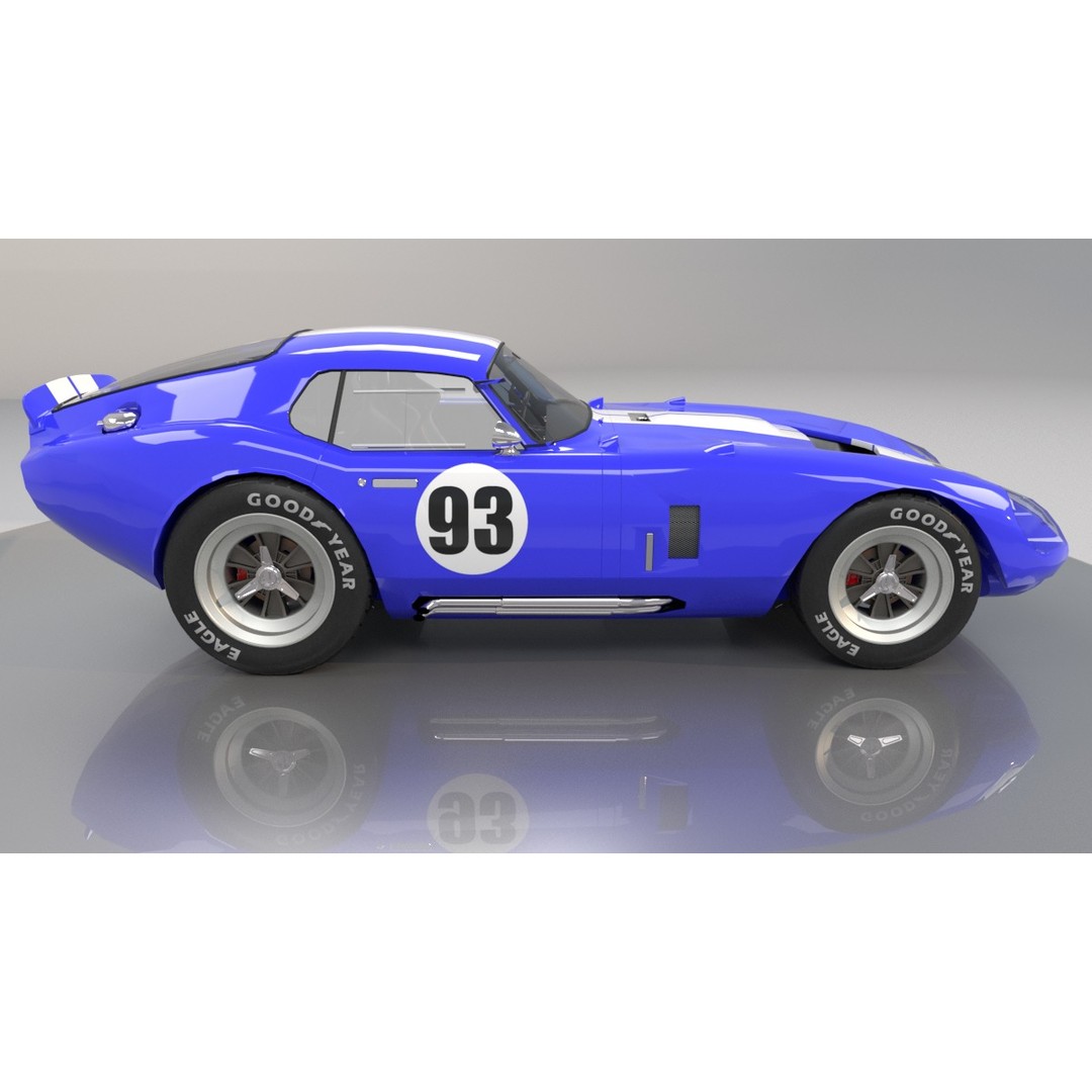 AC Cobra Daytona 3D Model – Low Poly Racing Car, FBX, OBJ - View 4