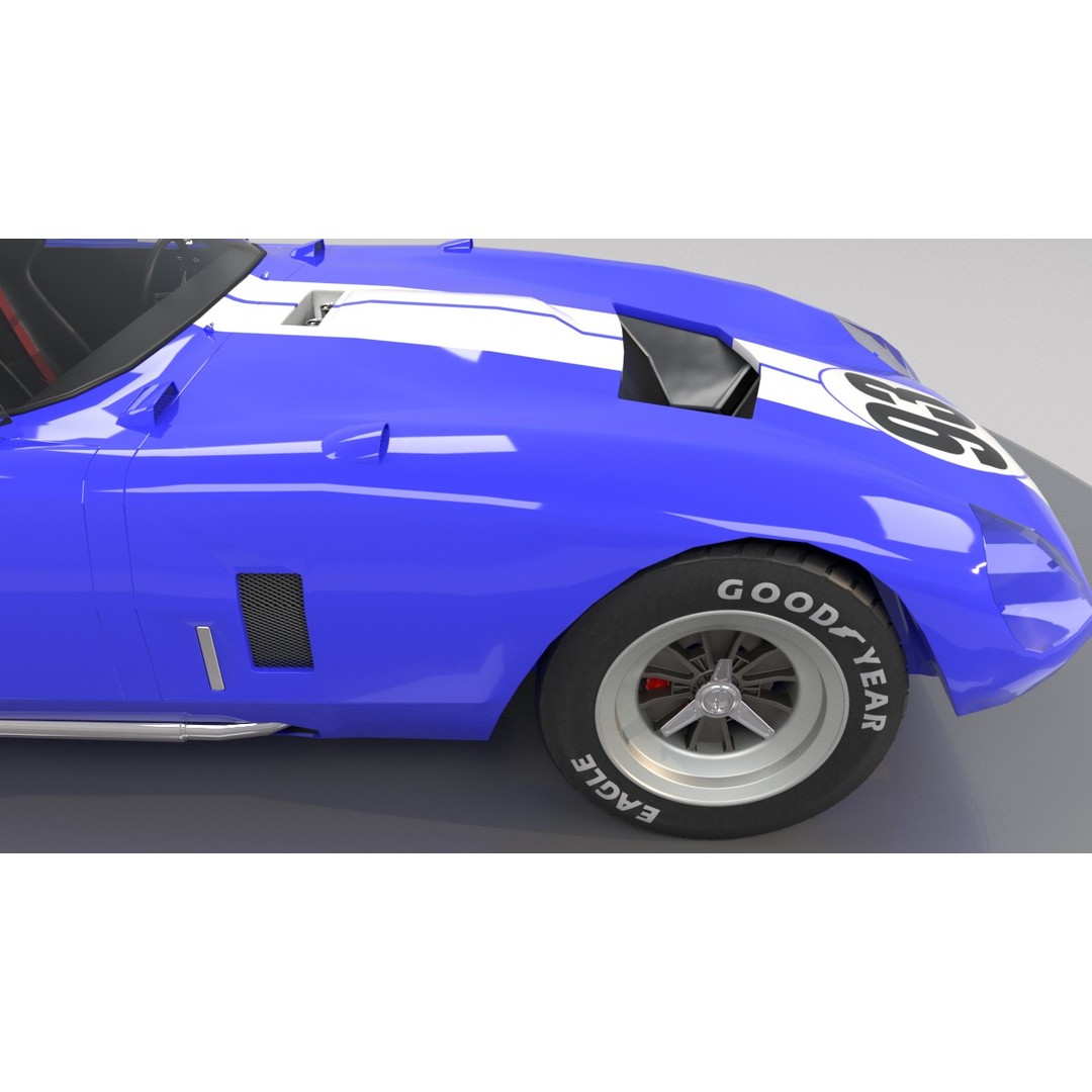AC Cobra Daytona 3D Model – Low Poly Racing Car, FBX, OBJ - View 8