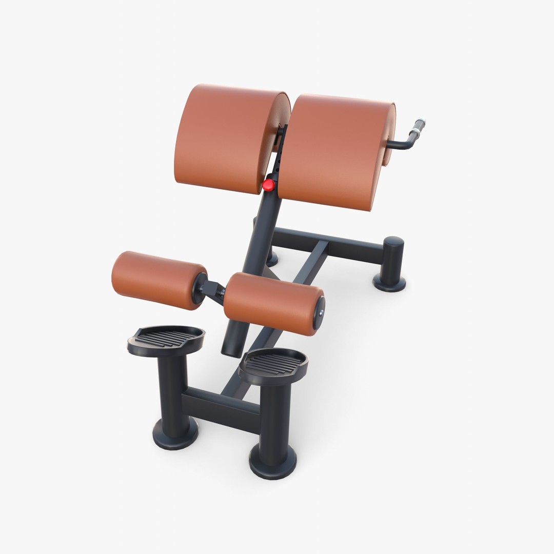 Hyperextension Bench 3D Model – Realistic Gym Equipment, FBX, OBJ - View 10
