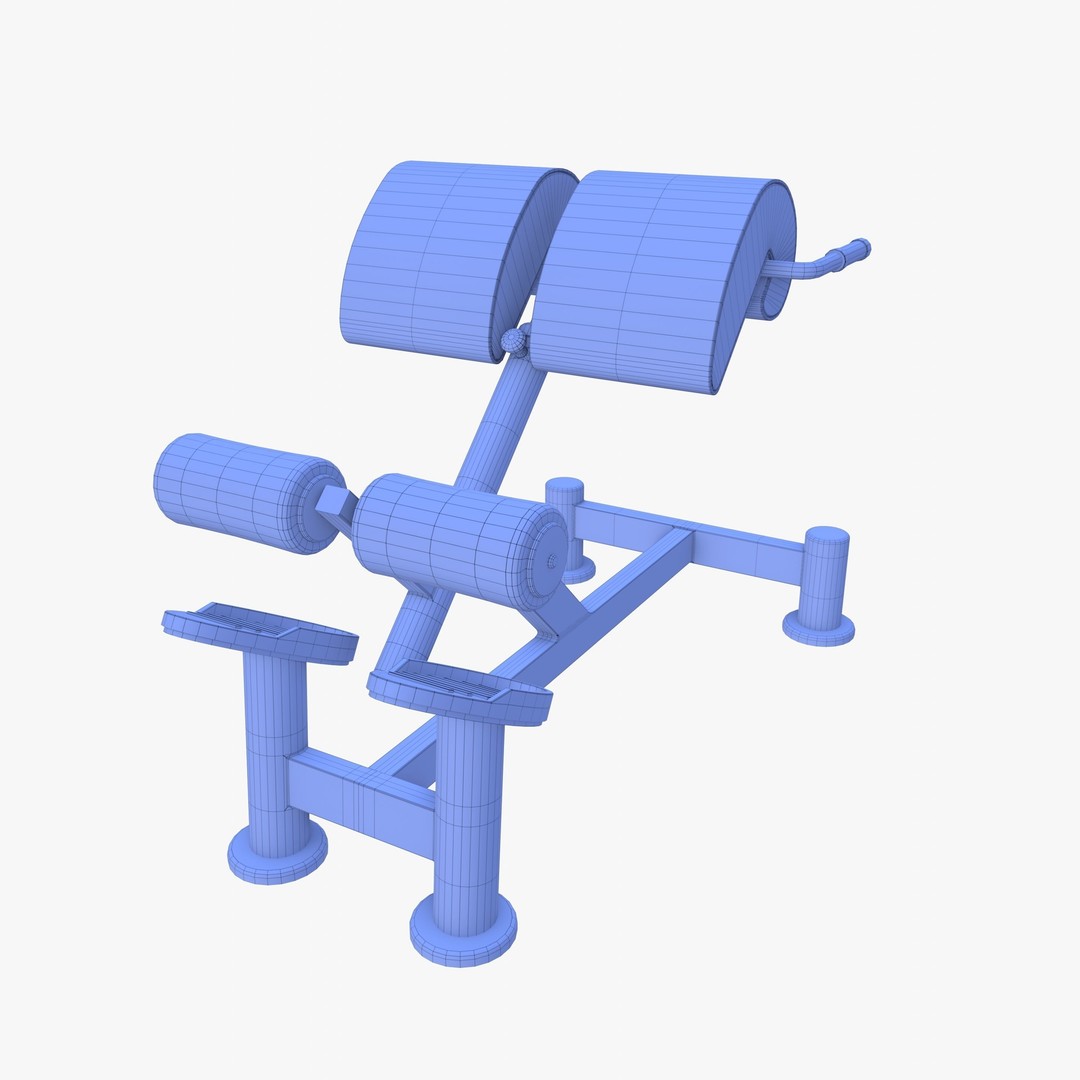 Hyperextension Bench 3D Model – Realistic Gym Equipment, FBX, OBJ - View 11