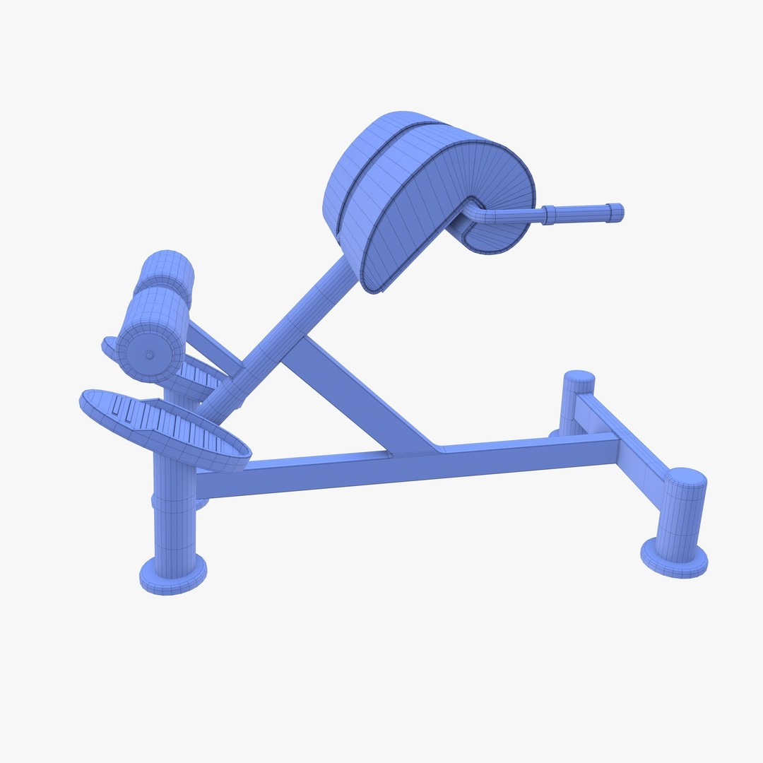 Hyperextension Bench 3D Model – Realistic Gym Equipment, FBX, OBJ - View 12