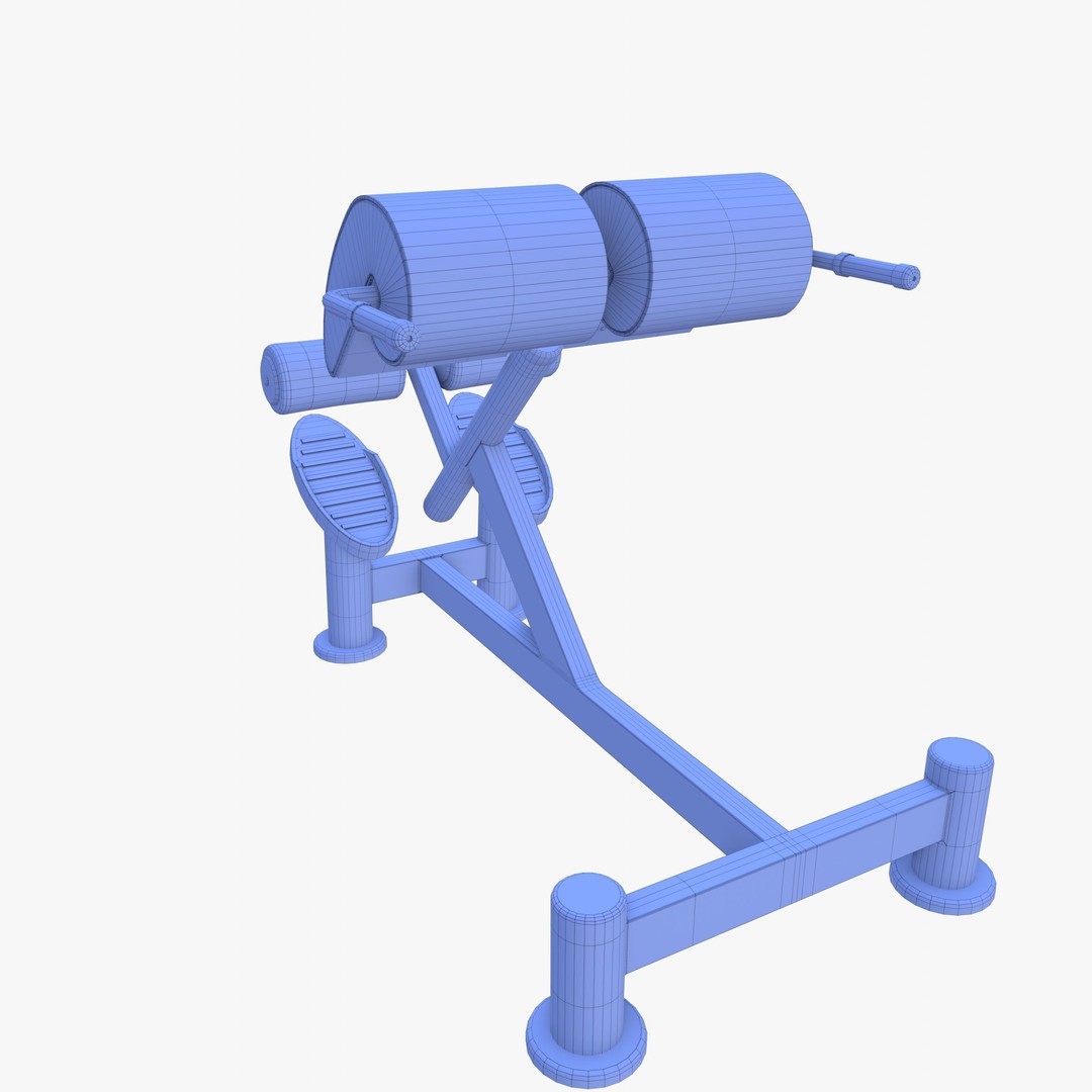 Hyperextension Bench 3D Model – Realistic Gym Equipment, FBX, OBJ - View 13