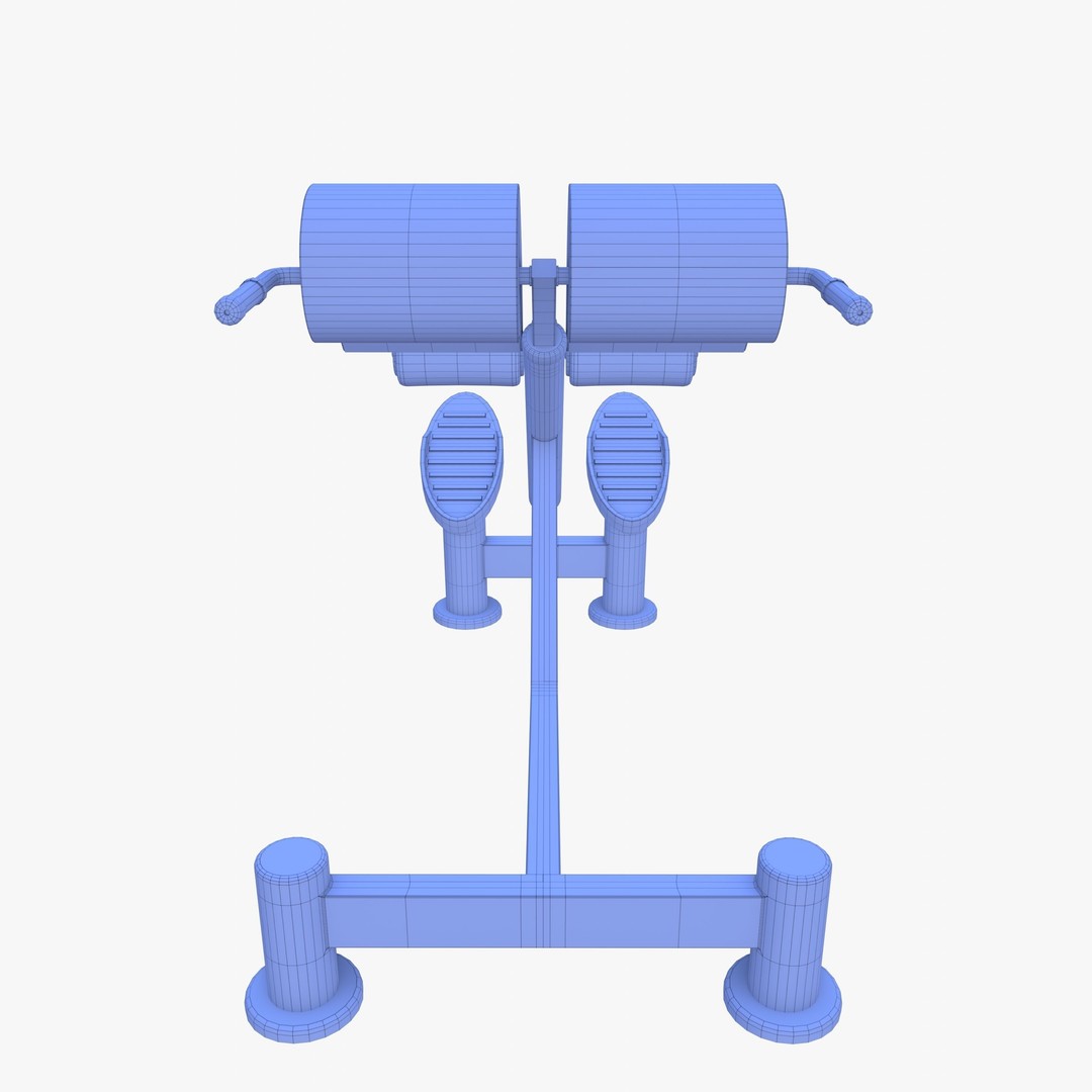 Hyperextension Bench 3D Model – Realistic Gym Equipment, FBX, OBJ - View 14
