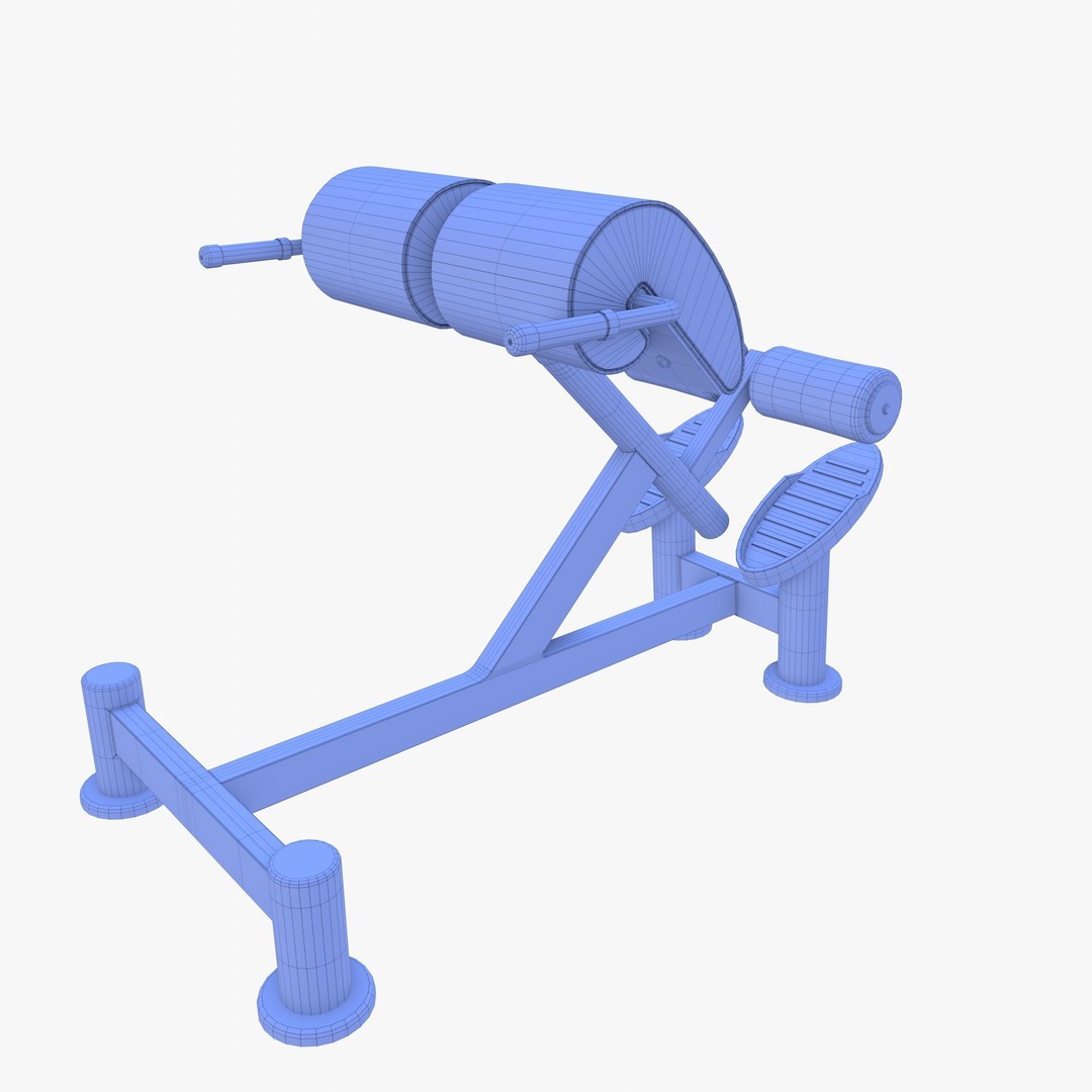 Hyperextension Bench 3D Model – Realistic Gym Equipment, FBX, OBJ - View 15