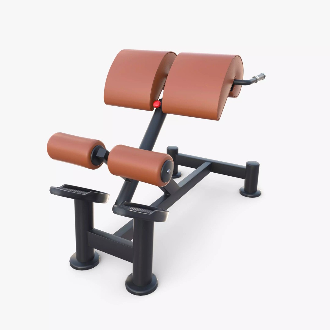 Hyperextension Bench 3D Model – Realistic Gym Equipment, FBX, OBJ - View 2