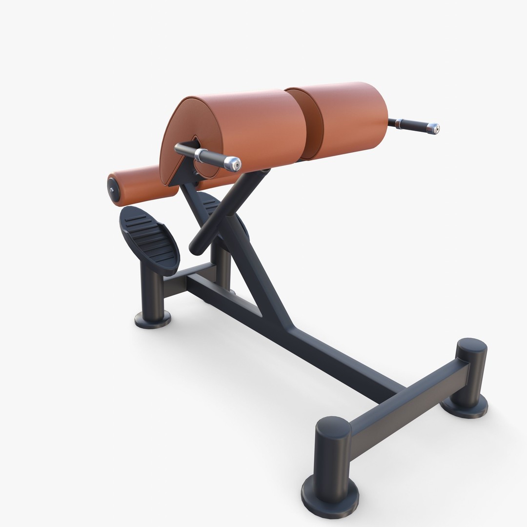 Hyperextension Bench 3D Model – Realistic Gym Equipment, FBX, OBJ - View 5