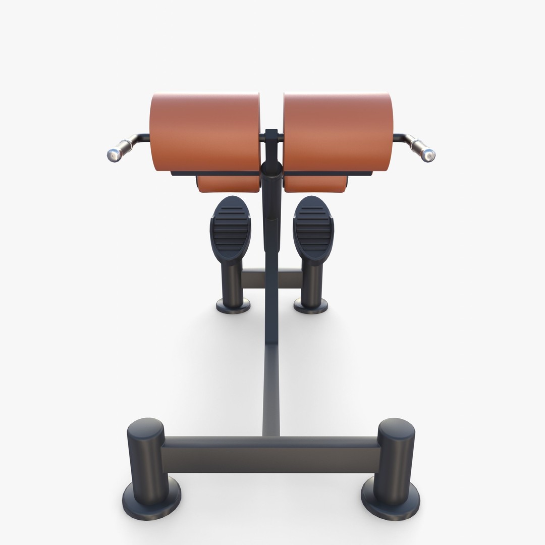 Hyperextension Bench 3D Model – Realistic Gym Equipment, FBX, OBJ - View 6