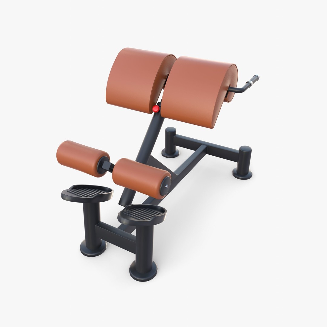 Hyperextension Bench 3D Model – Realistic Gym Equipment, FBX, OBJ - View 9
