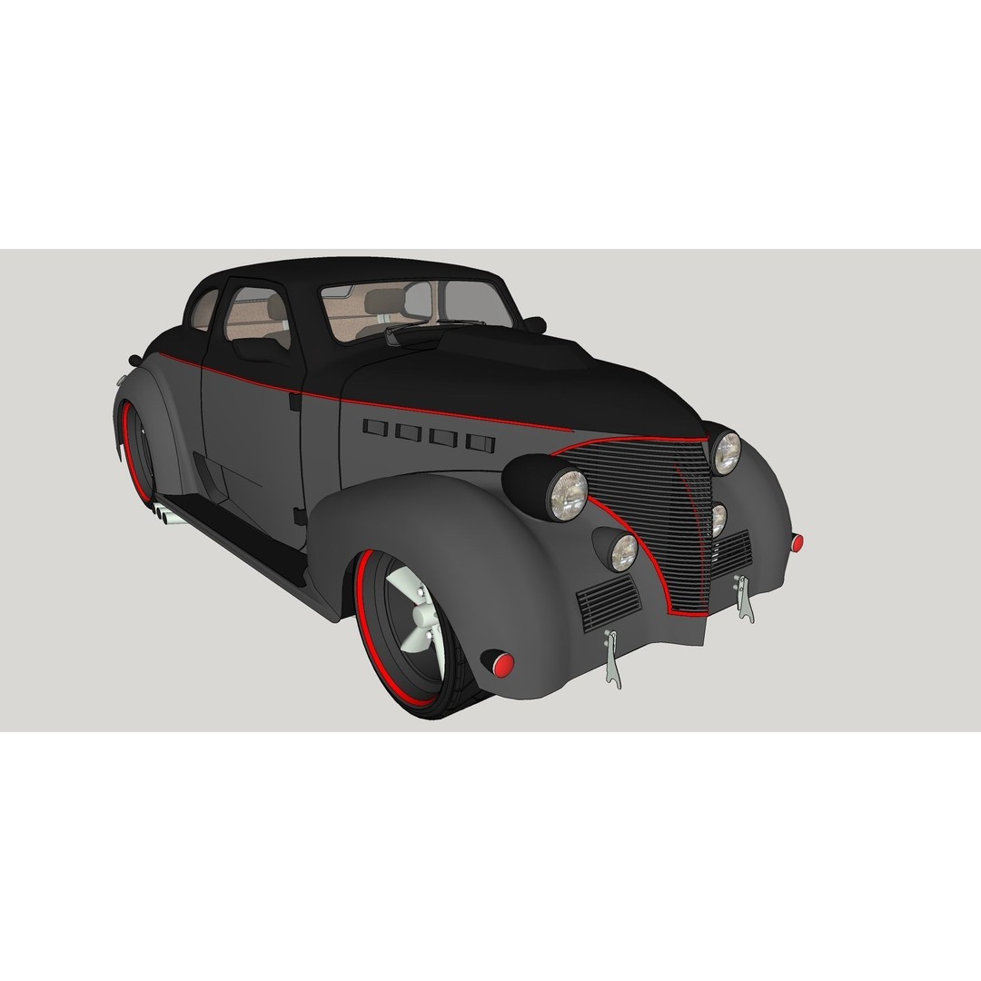 Chevrolet Master de Luxe 1939 3D Model – Modified Racing Design, FBX, OBJ - View 15