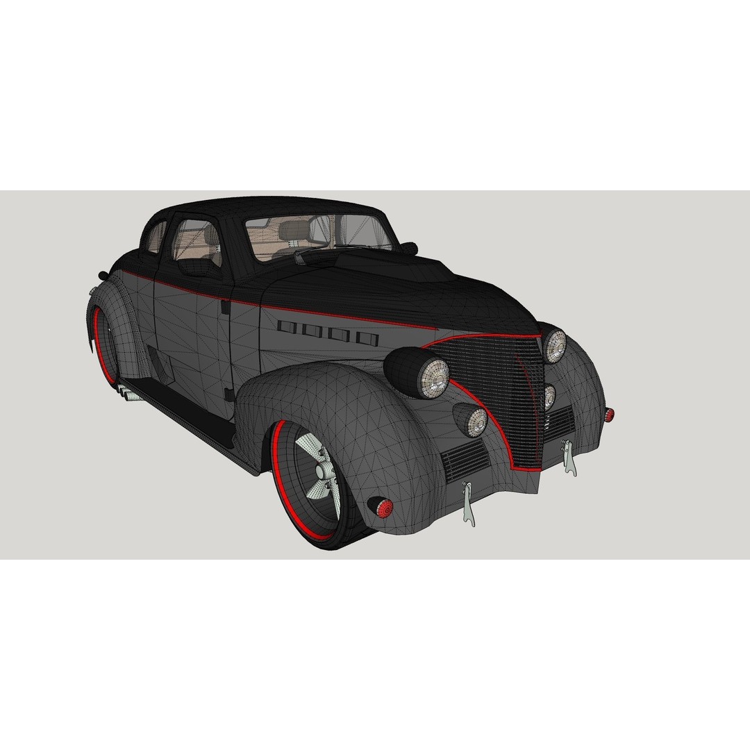 Chevrolet Master de Luxe 1939 3D Model – Modified Racing Design, FBX, OBJ - View 16