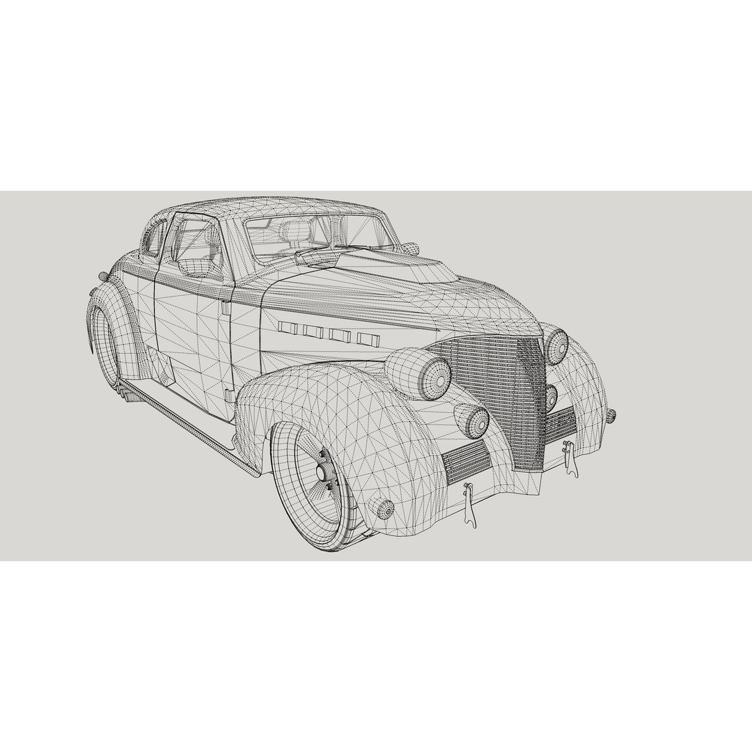 Chevrolet Master de Luxe 1939 3D Model – Modified Racing Design, FBX, OBJ - View 18