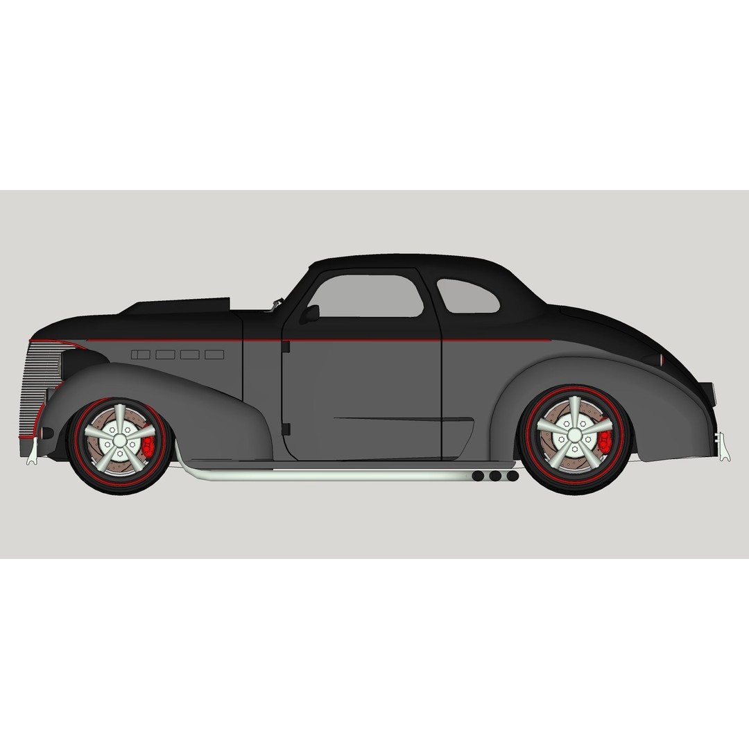 Chevrolet Master de Luxe 1939 3D Model – Modified Racing Design, FBX, OBJ - View 19