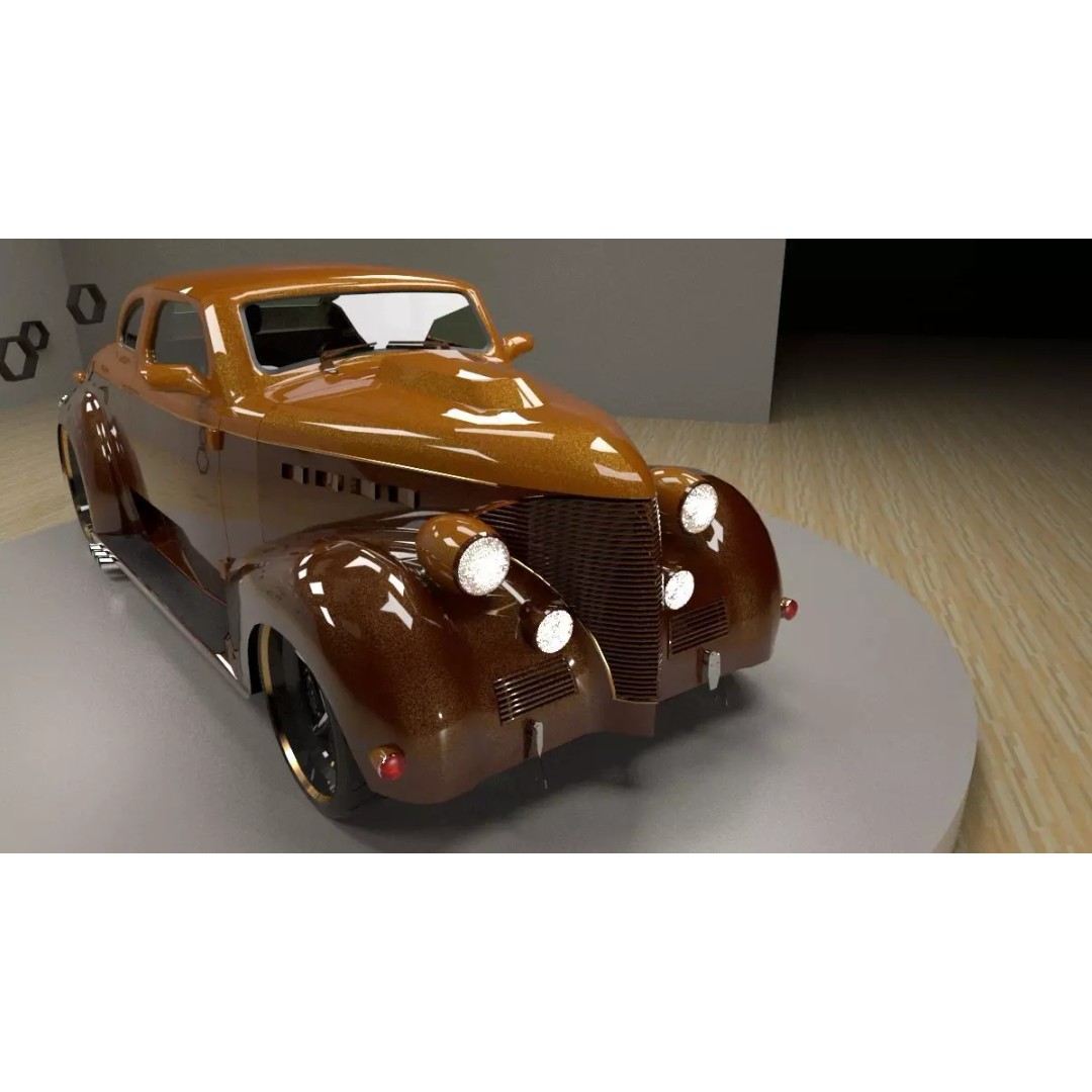 Chevrolet Master de Luxe 1939 3D Model – Modified Racing Design, FBX, OBJ - View 2
