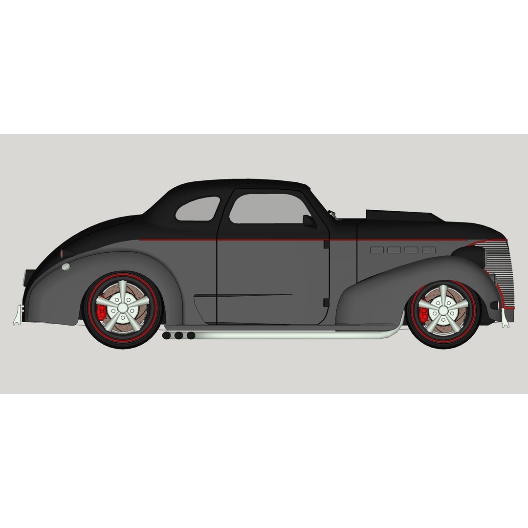 Chevrolet Master de Luxe 1939 3D Model – Modified Racing Design, FBX, OBJ - View 20