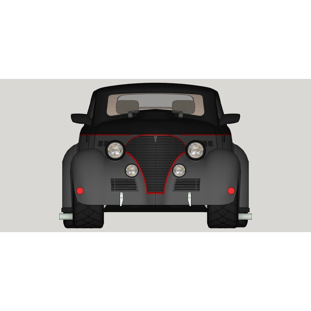 Chevrolet Master de Luxe 1939 3D Model – Modified Racing Design, FBX, OBJ - View 21