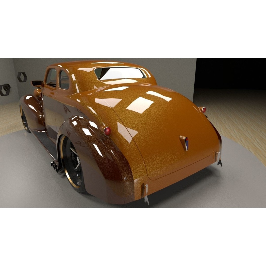 Chevrolet Master de Luxe 1939 3D Model – Modified Racing Design, FBX, OBJ - View 3