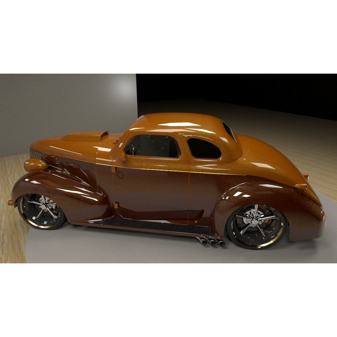 Chevrolet Master de Luxe 1939 3D Model – Modified Racing Design, FBX, OBJ - View 4