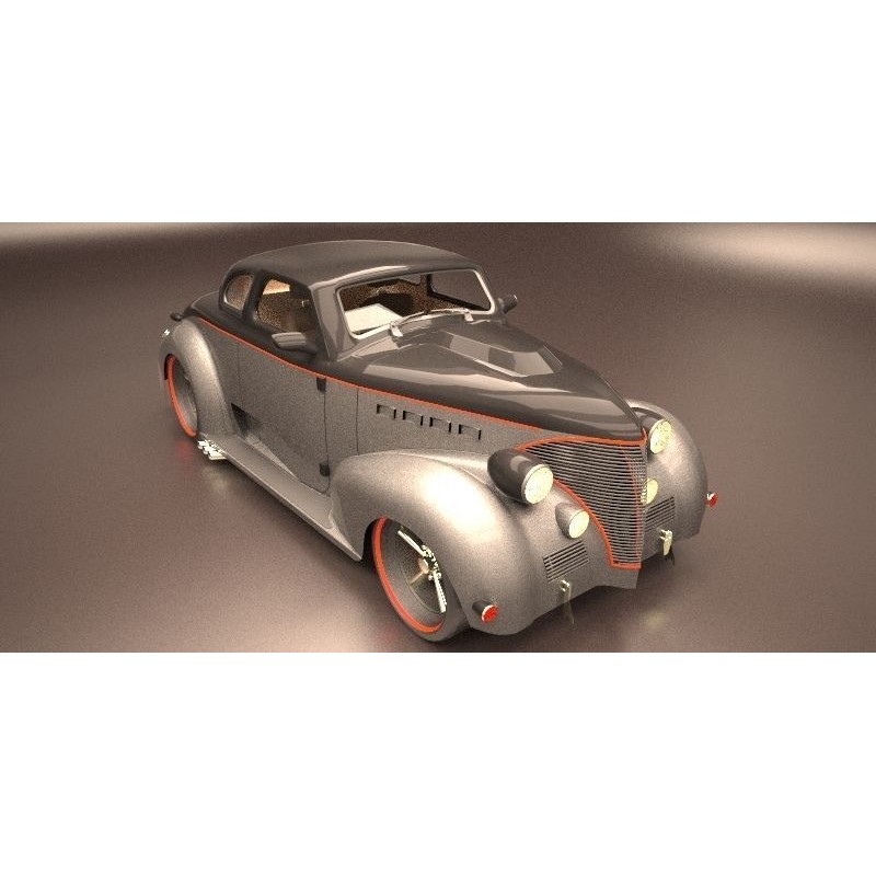 Chevrolet Master de Luxe 1939 3D Model – Modified Racing Design, FBX, OBJ - View 7